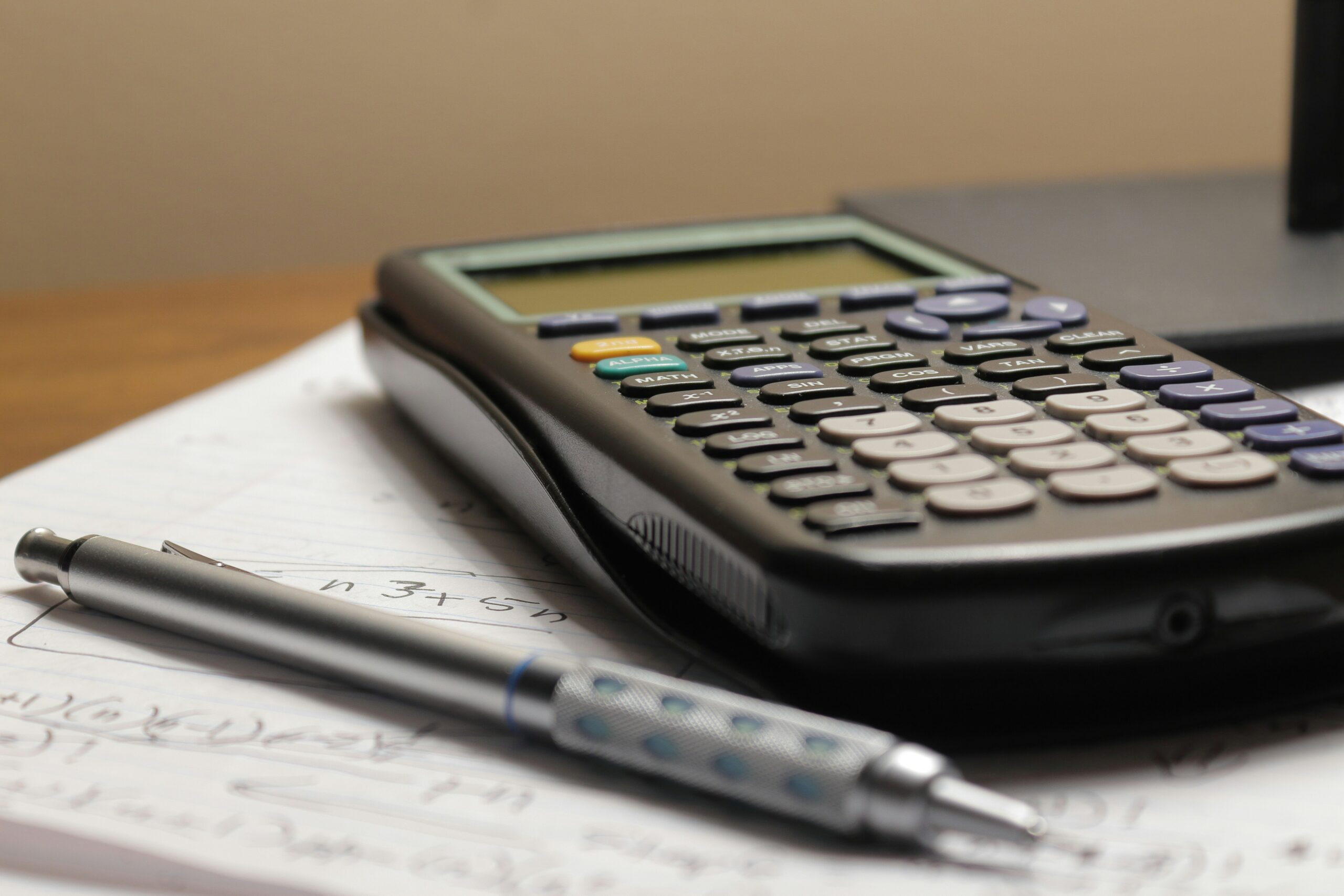 Calculator on a desk